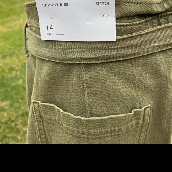 American Eagle Denim Skirt ~ NWT ~ Stretch - Olive Green - size 14 - Picture 7 of 14